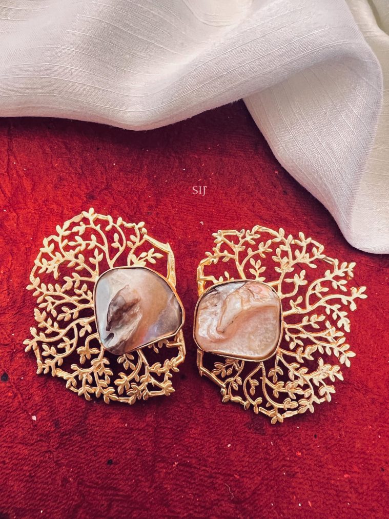 Matt Finish Baroque Pearl Earrings