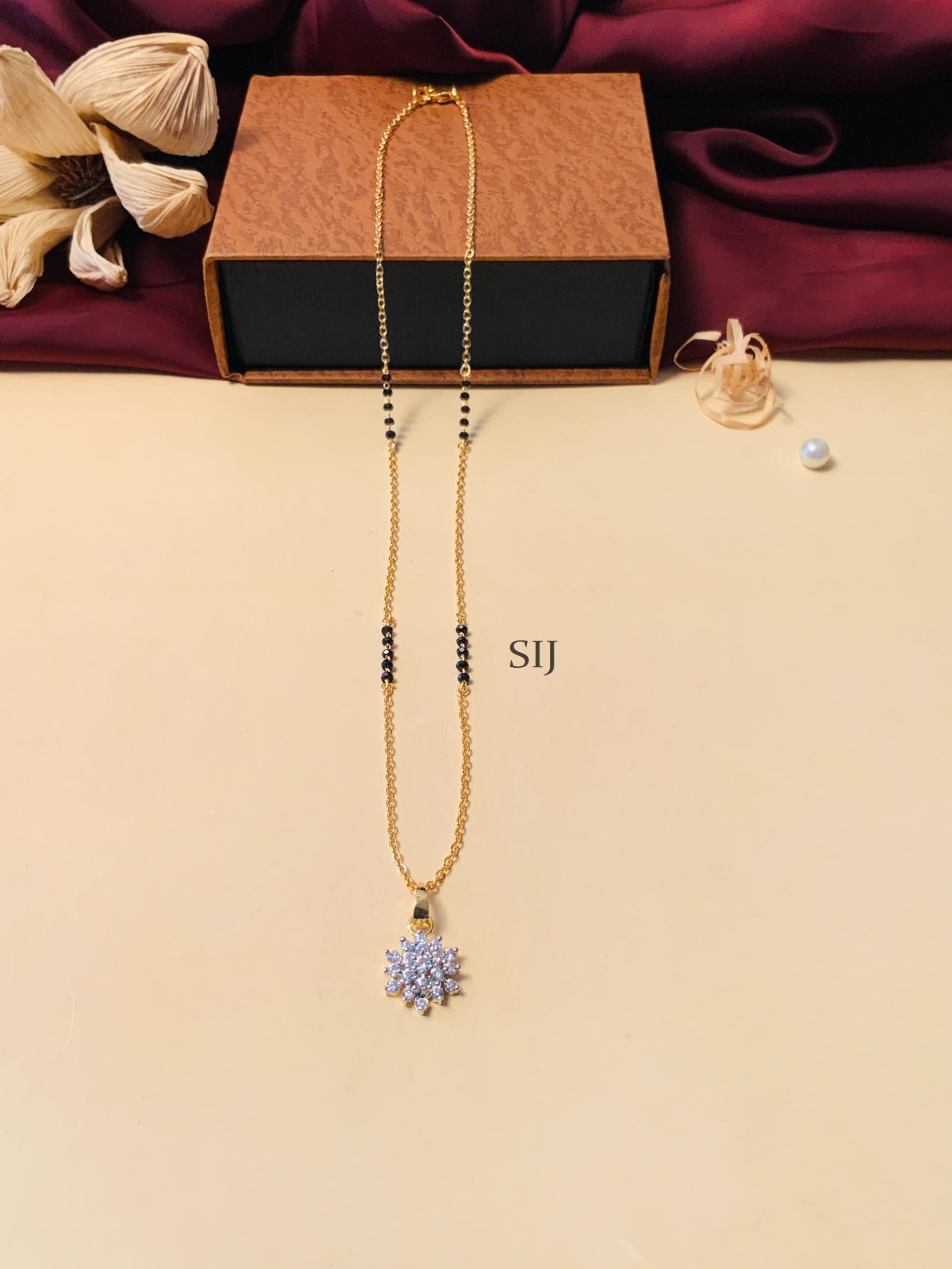 Gold Plated Solitaire Diamond Dailywear Mangalsutra