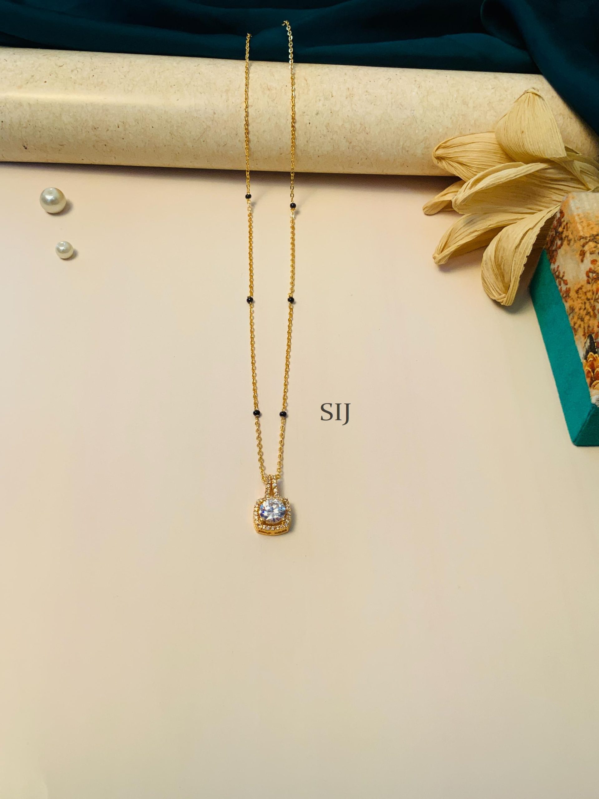 Imitation Gold Plated Solitaire Diamond Mangalsutra