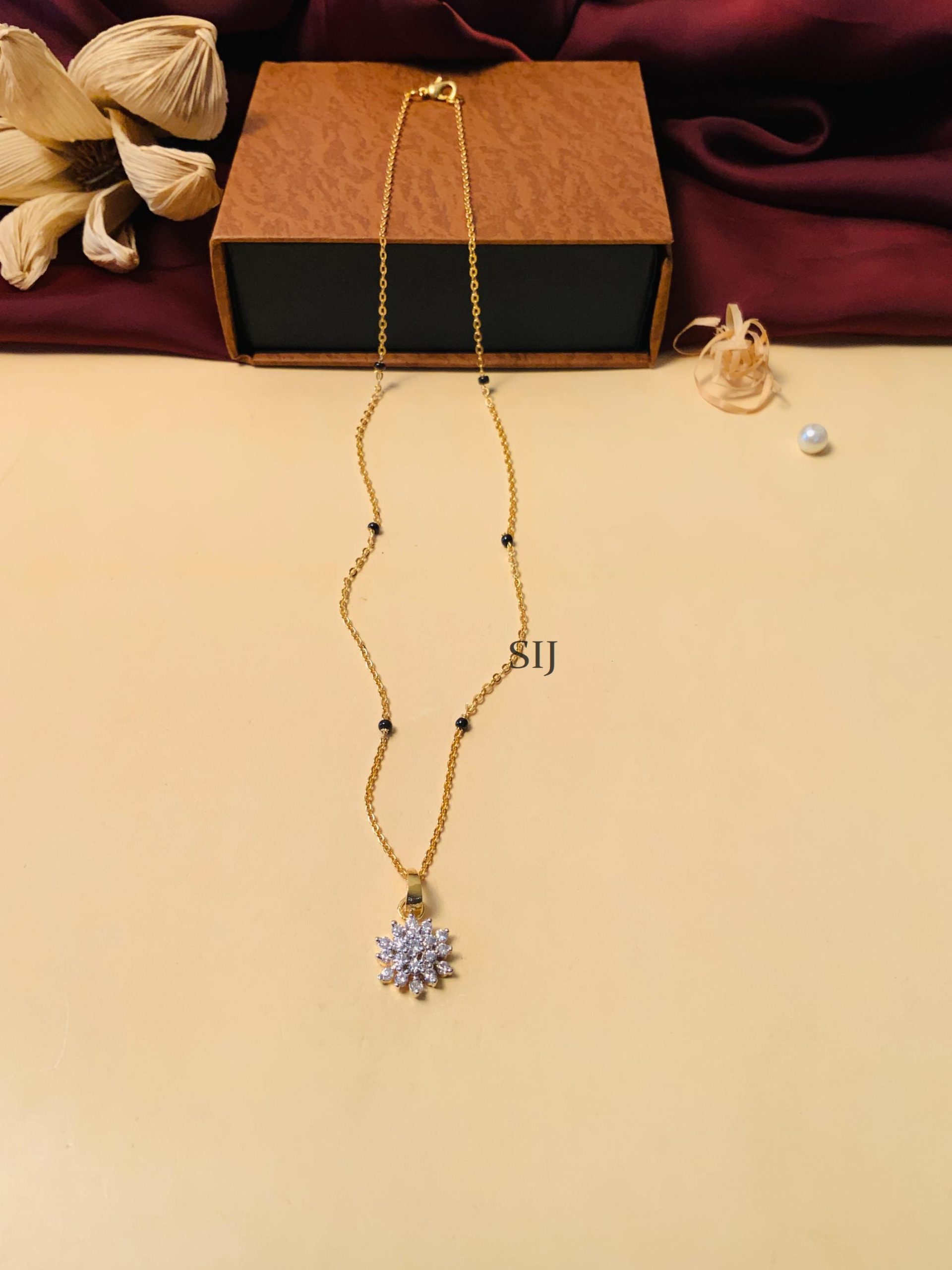 Gold Plated Solitaire Diamond Mangalsutra