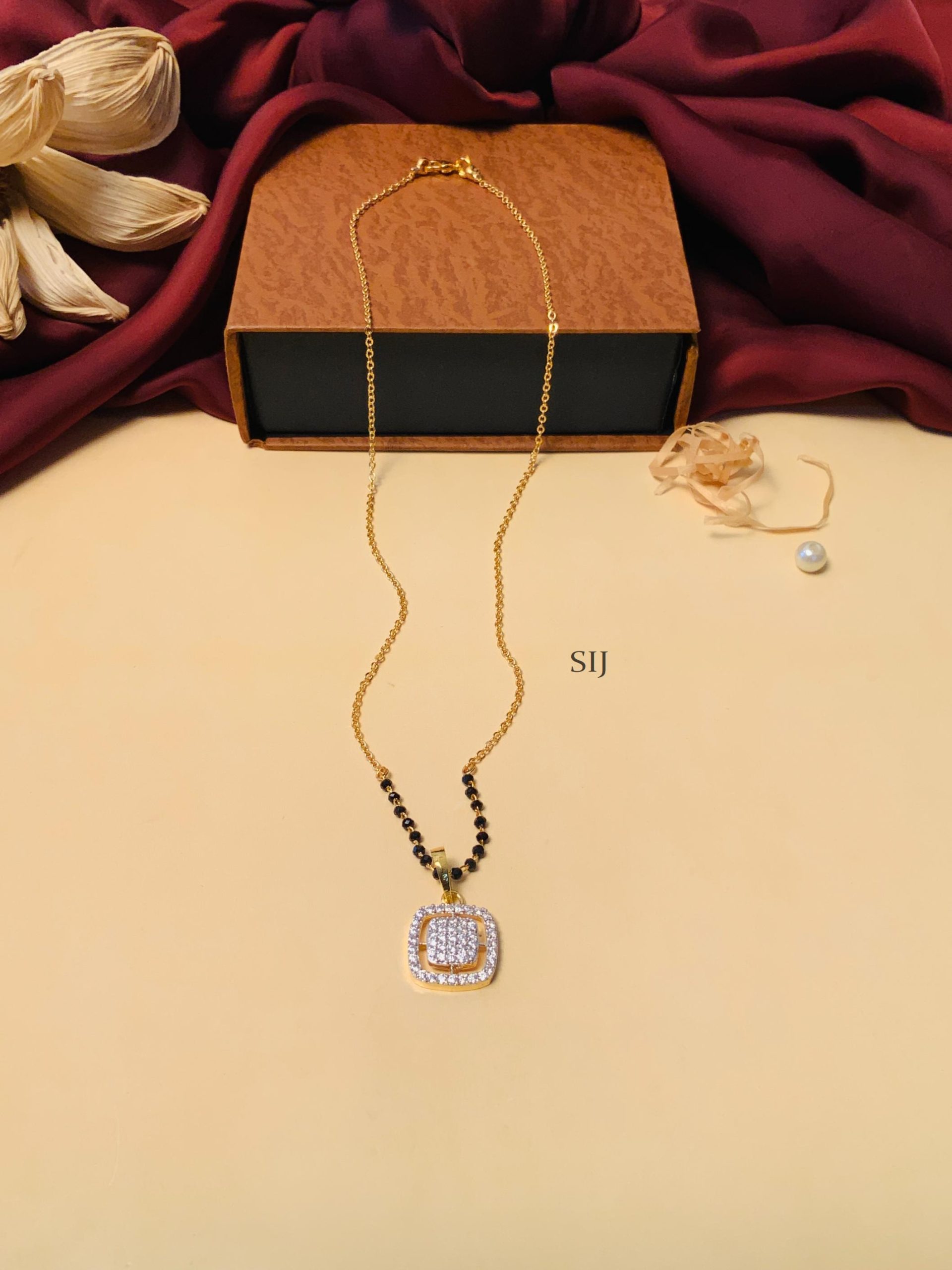 Traditional Gold Plated Solitaire Diamond Mangalsutra