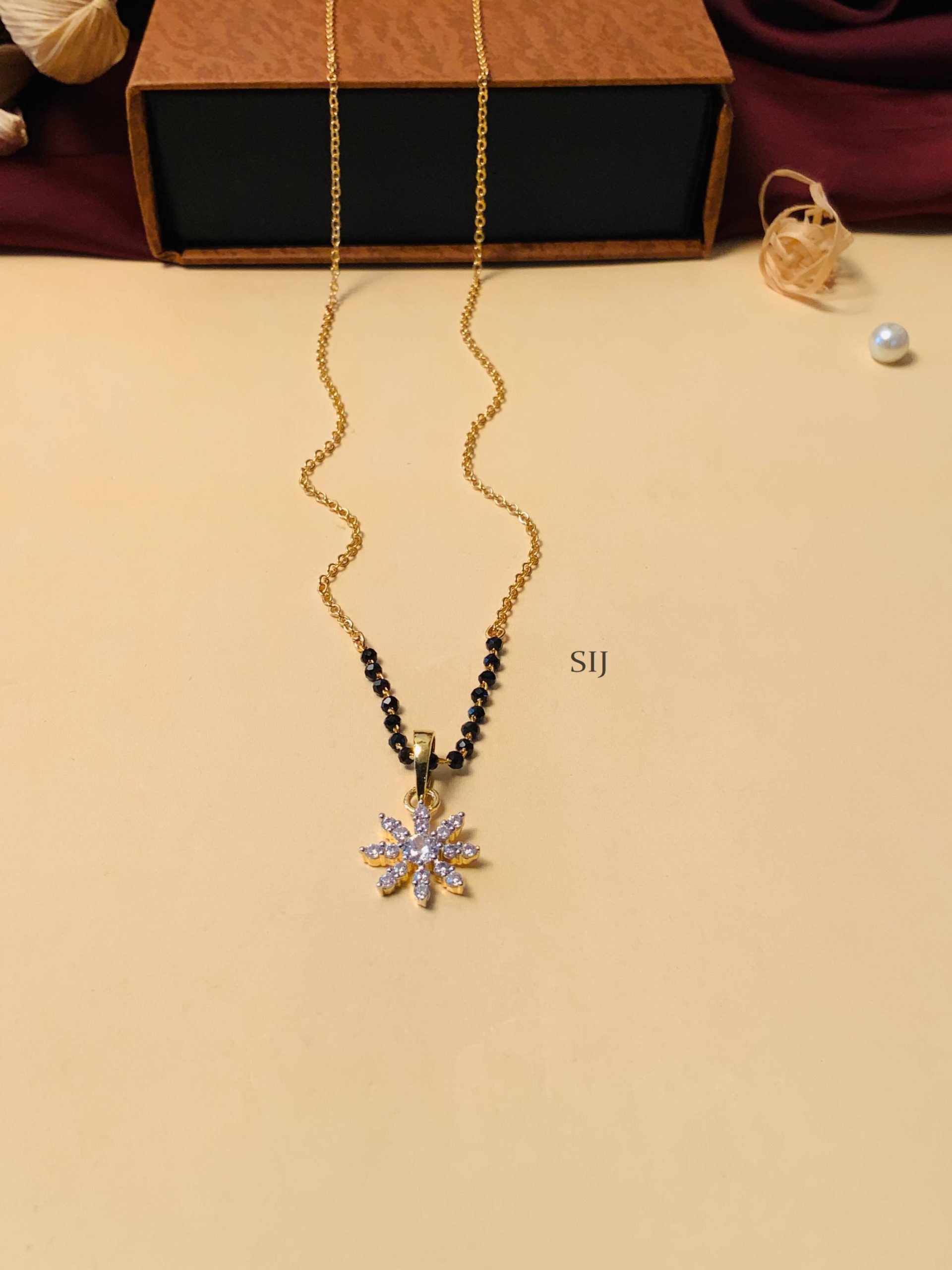 Artificial Gold Plated Solitaire Diamond Mangalsutra