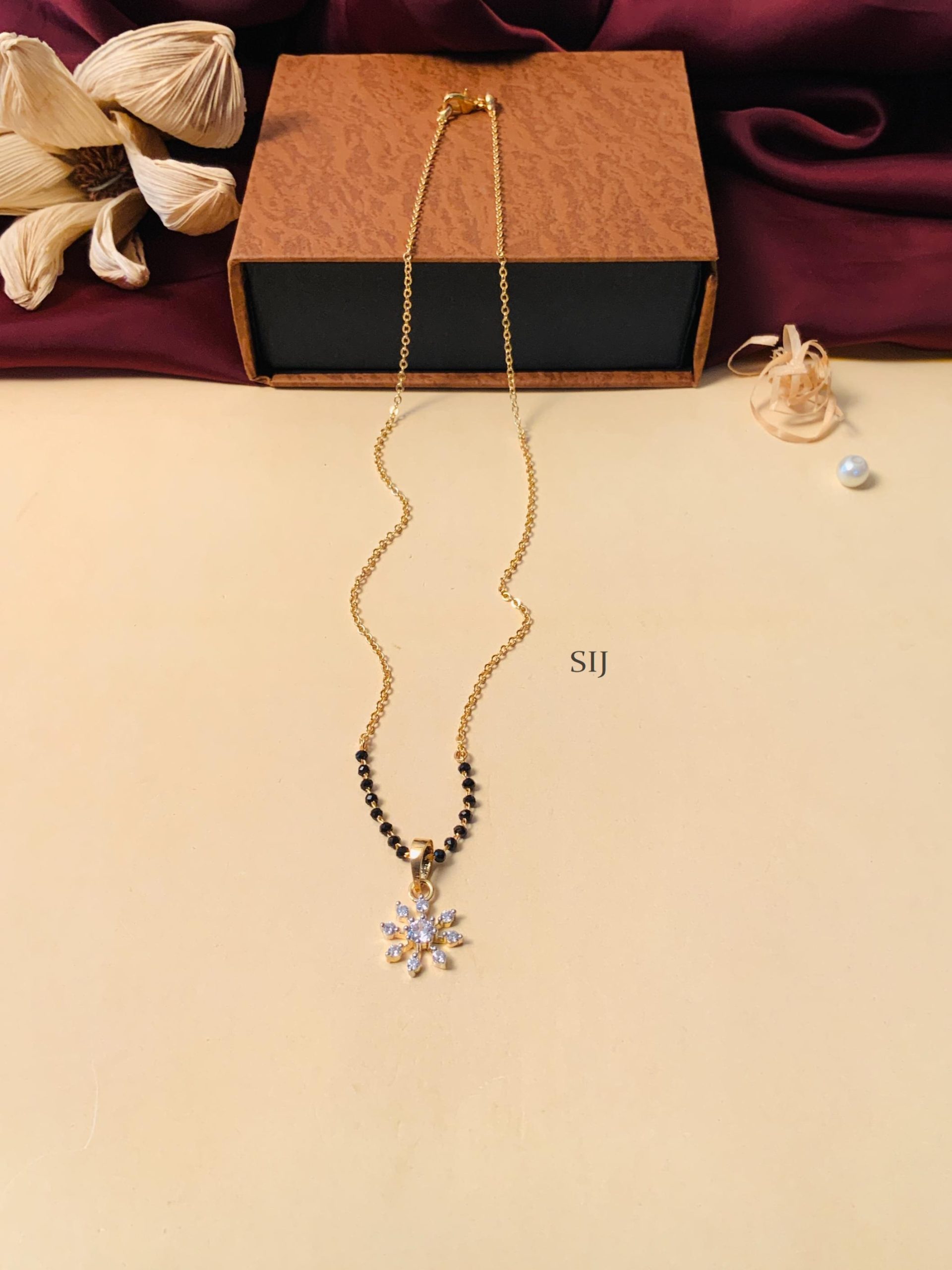 Gold Plated Solitaire Diamond Mangalsutra