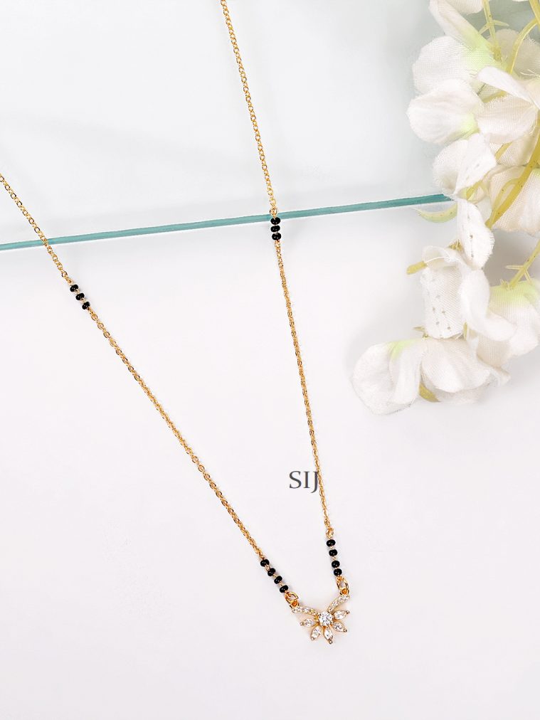 Dailywear Gold Plated Solitaire Diamond Mangalsutra