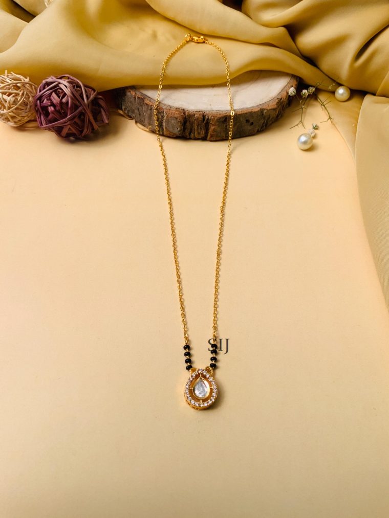 Imitation Gold Plated Solitaire Diamond Mangalsutra