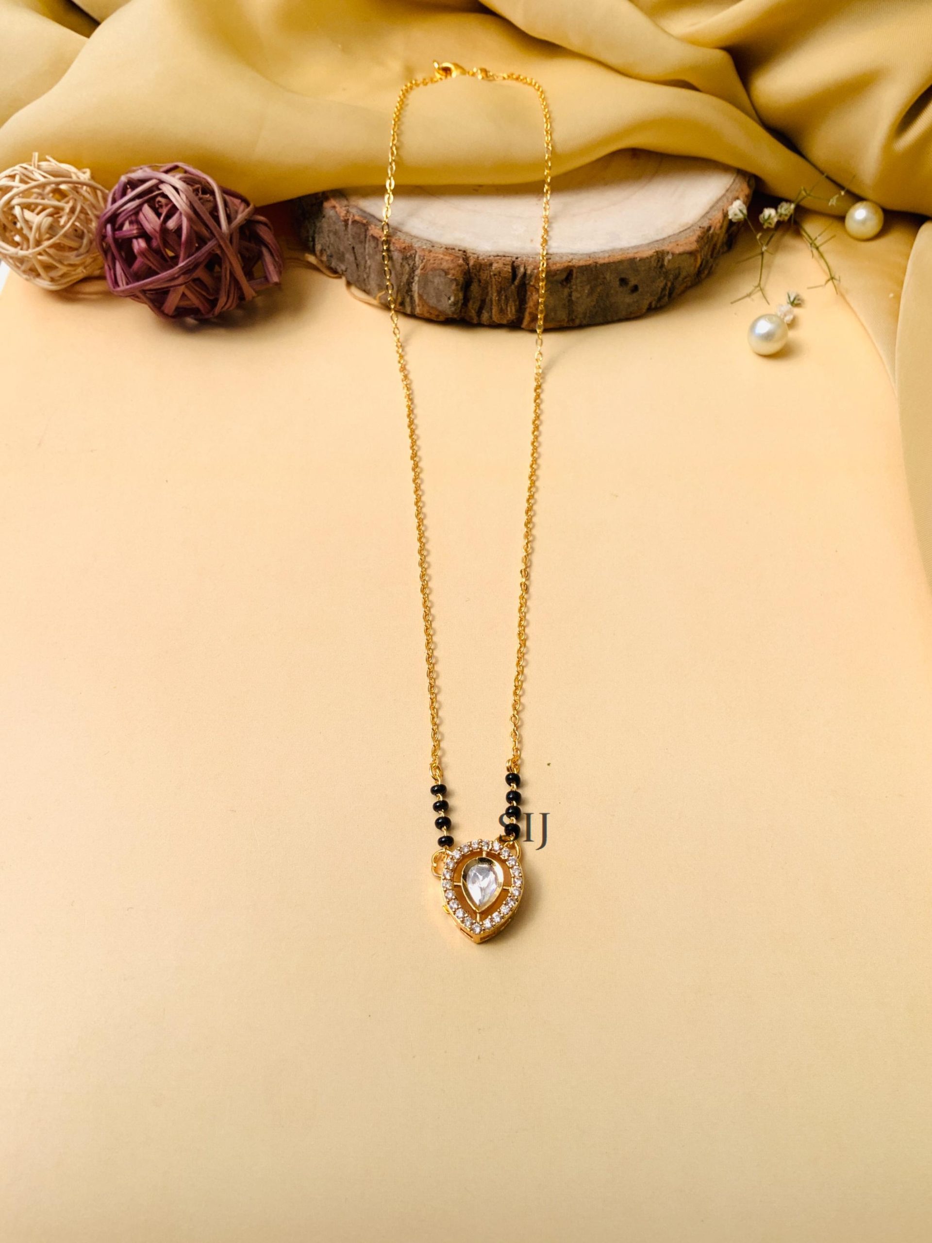 Artificial Gold Plated Solitaire Diamond Mangalsutra