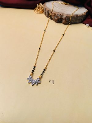 Semi Star Design Pendant Gold Plated Solitaire Diamond Mangalsutra