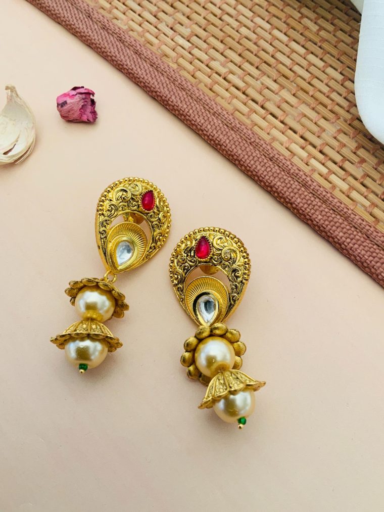 Artificial Big Pearl Drop Jhumkas