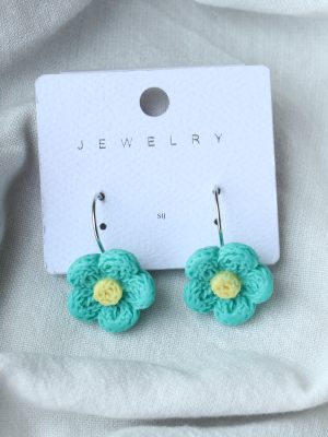 Artificial Flower Design Hoops Earrings