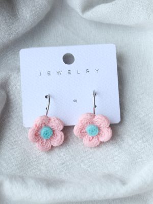 Artificial Flower Design Hoops Earrings