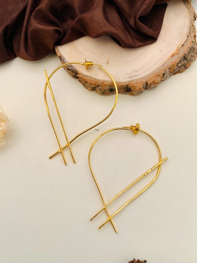 Artificial Gold Finish Wire Earrings