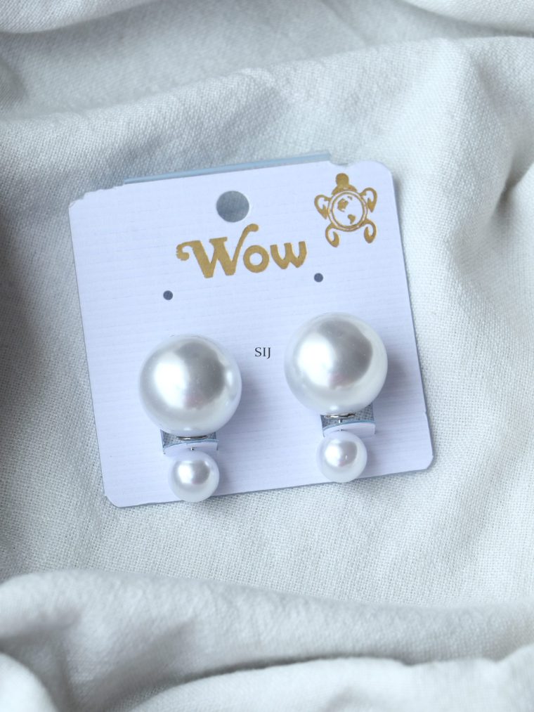 Artificial Pearl Push Back Earrings