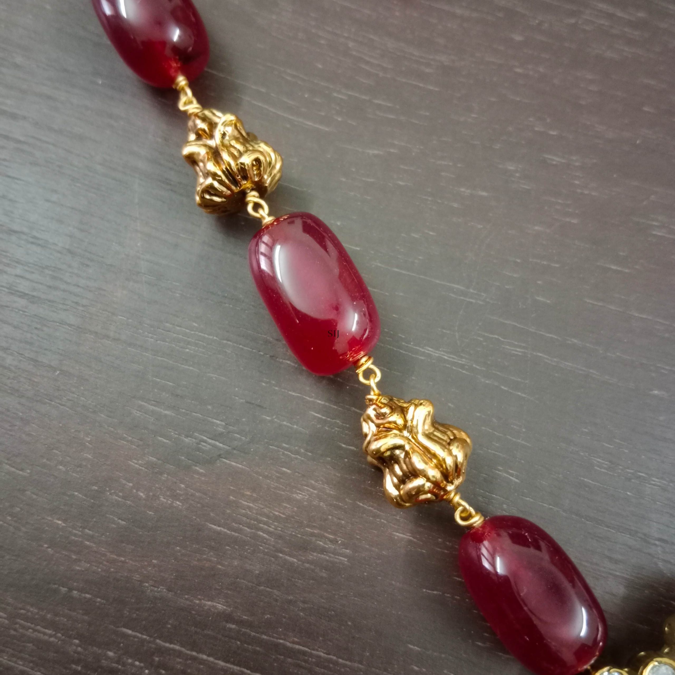 Artificial Royal Red Bead Victorian Haram
