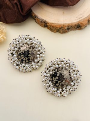 Artificial Silver-Plated Beaded Classic Studs