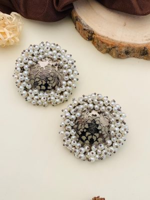 Artificial Silver-Plated Beaded Classic Studs