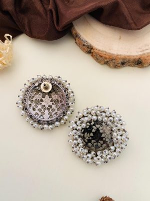 Artificial Silver-Plated Beaded Classic Studs