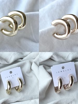 Artificial Thick Torino Hoops Earrings