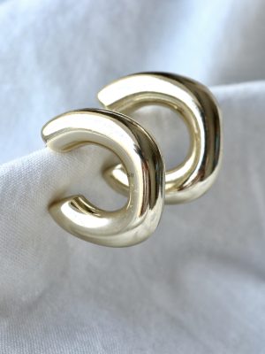 Artificial Thick Torino Hoops Earrings