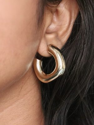 Artificial Thick Torino Hoops Earrings