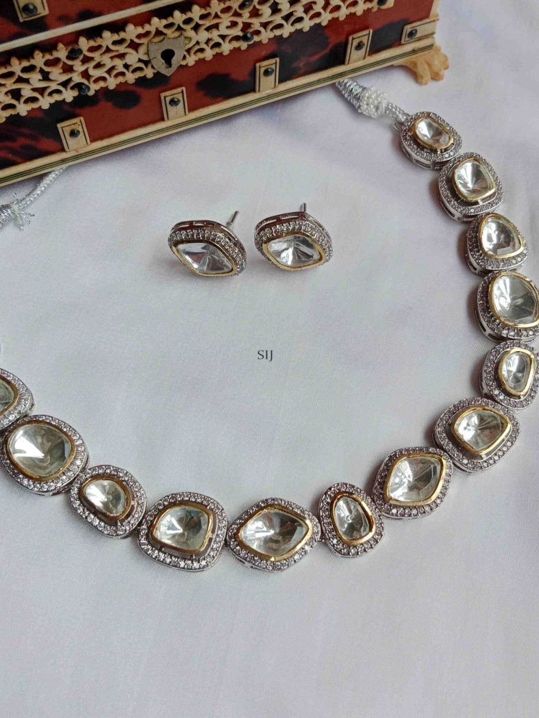 Artificial Victorian Moissanite Polki Necklace