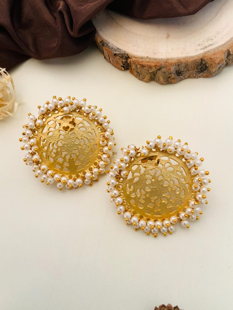 Gold Finish Beaded Classic Studs