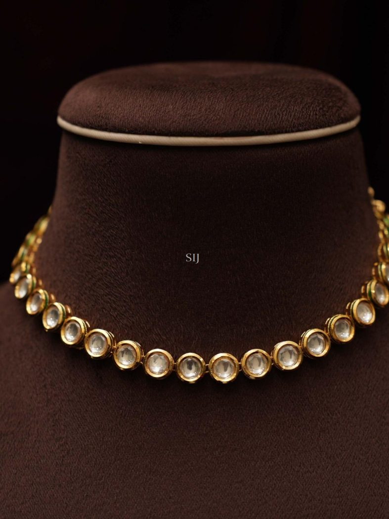 Gold Finish Kundan Studded Necklace