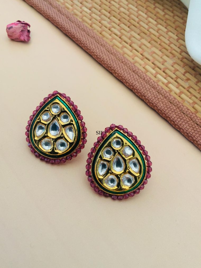 Imitation Kundan Ear Studs