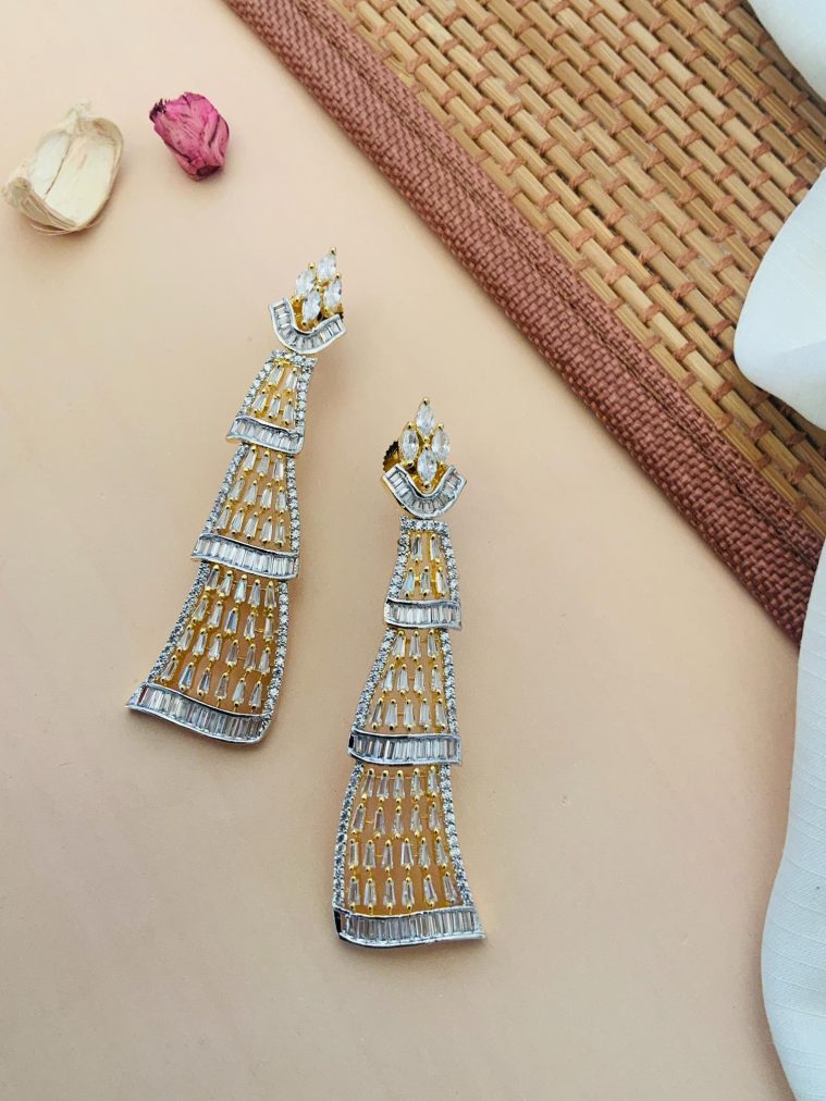 Imitation U Shaped AD Studded Earrings