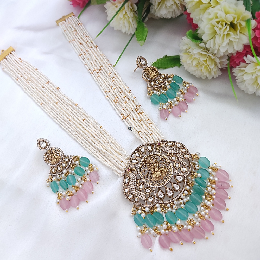 Multi Layers Pearls Haram with Lakshmi Pendant