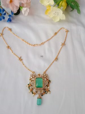 Pearl & Green Beaded Victorian Necklace