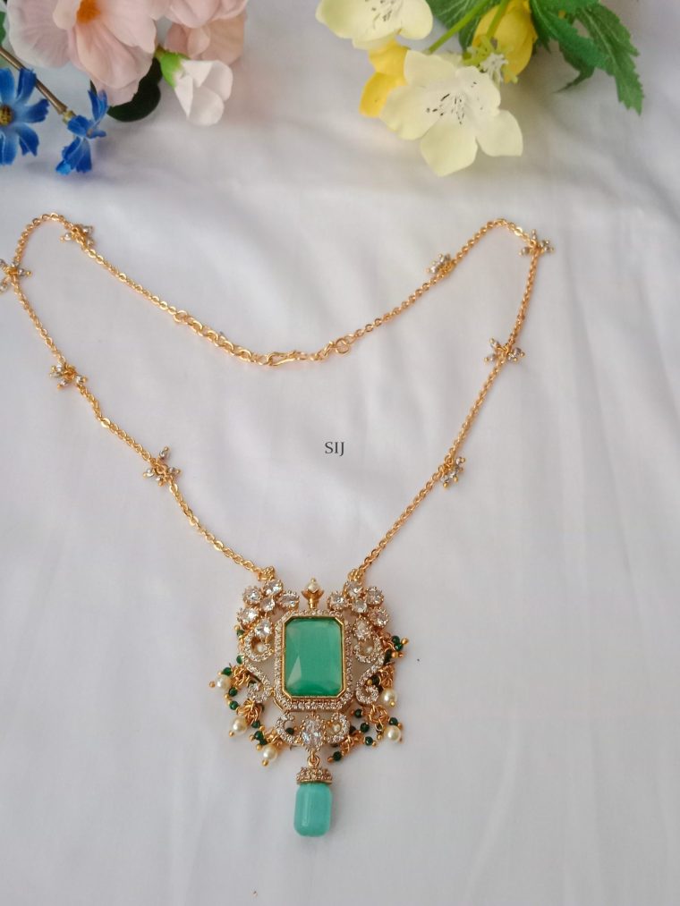 Pearl & Green Beaded Victorian Necklace