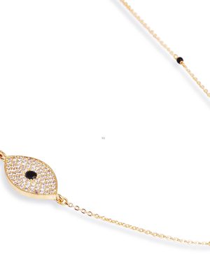 Single Layered Leaf Pendant Solitaire Diamond Mangalsutra