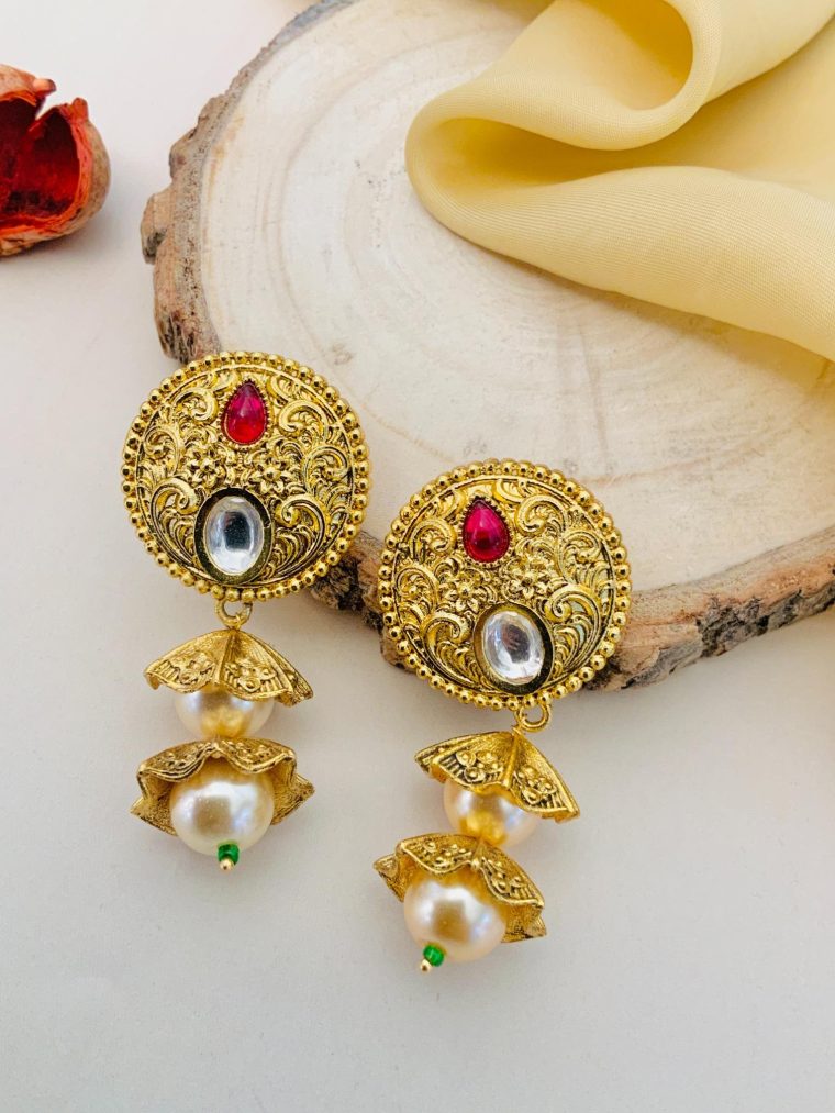 Antique High-Quality Gold Plated Earrings