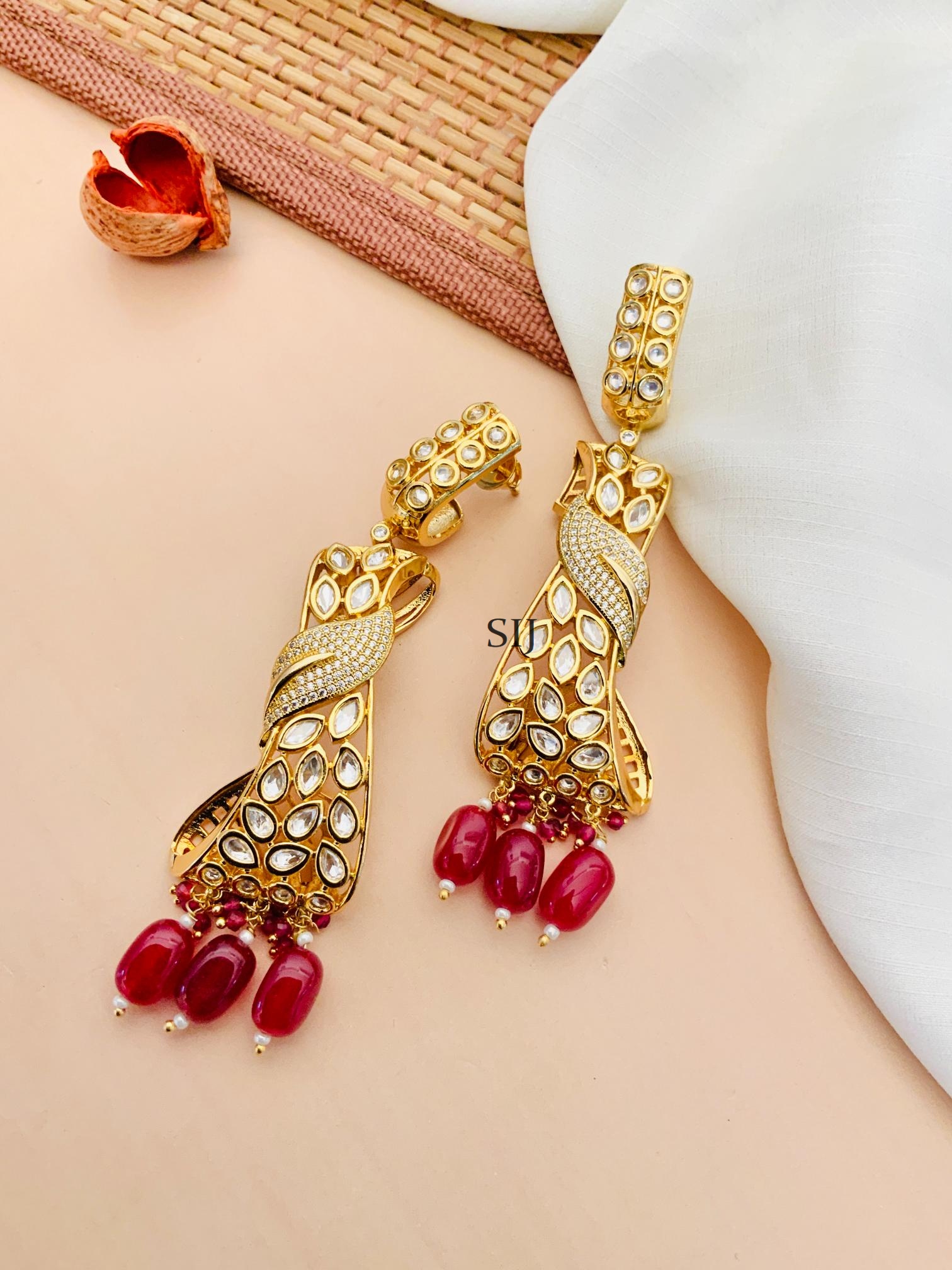 Gold Plated Kundan Earrings