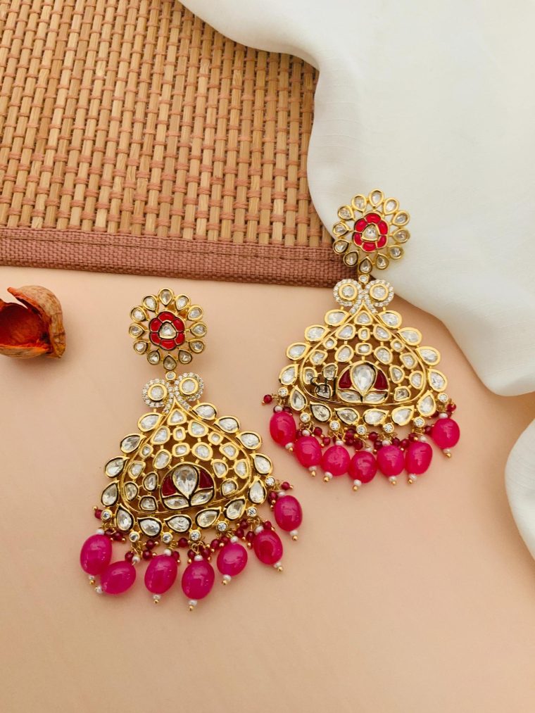 Imitation AD Stones Kundan Earrings