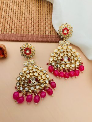 Imitation AD Stones Kundan Earrings