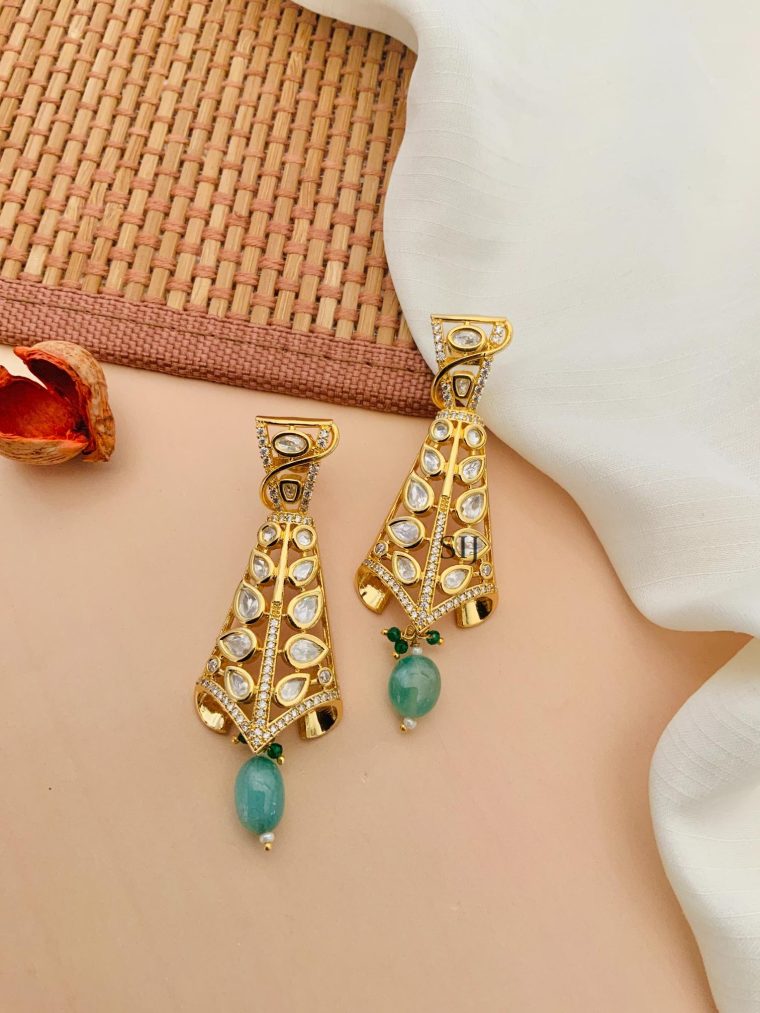 Artificial AD Stones Kundan Earrings