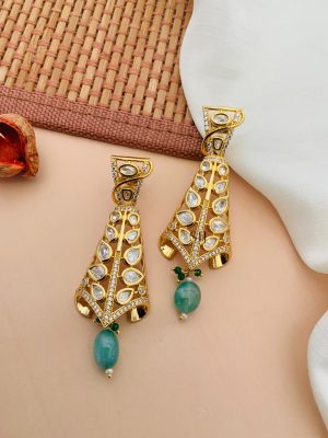 Artificial AD Stones Kundan Earrings