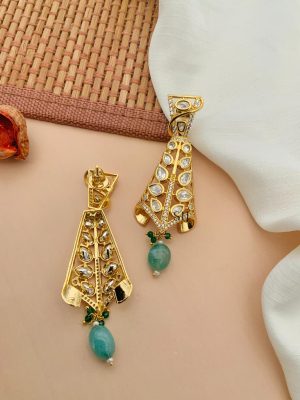 Artificial AD Stones Kundan Earrings