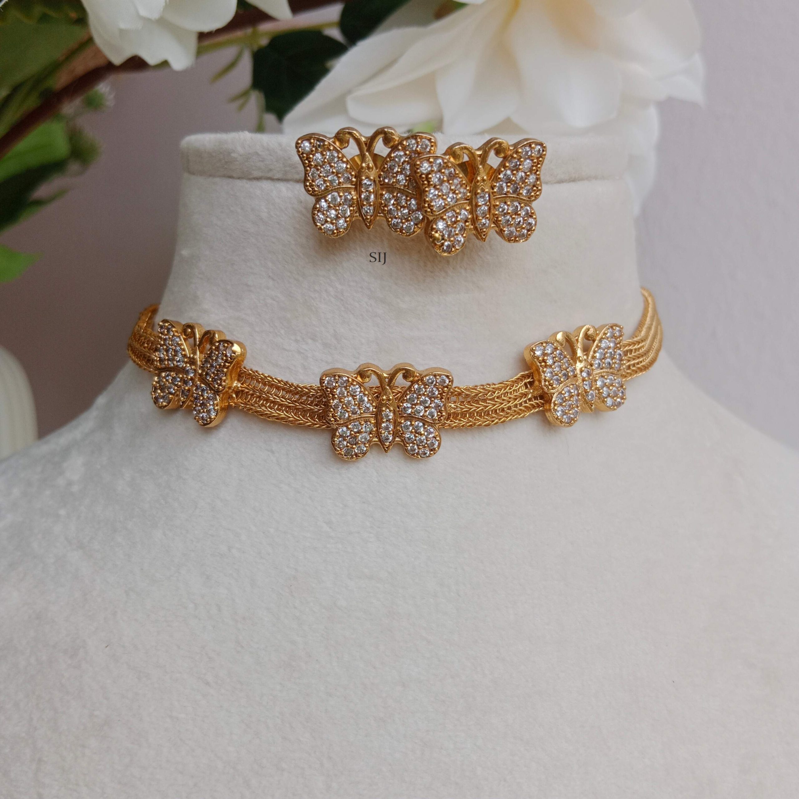 Gold Plated Butterfly Choker