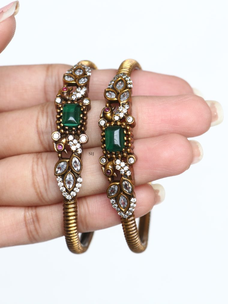 Peacock Design Victorian AD Stone Bangles