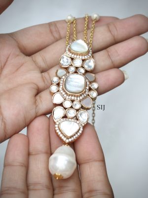 Marble Stone Pendant Chain Long Necklace