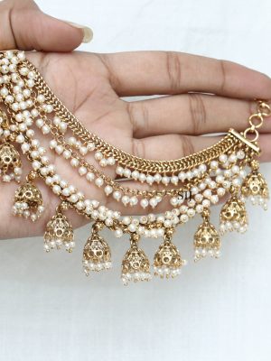 Bridal Pearl Cluster 3 Layer Ear Chain (Mattal)