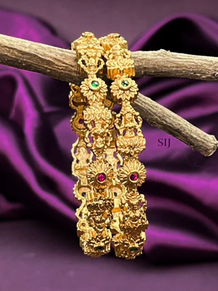 Imitation Matt Gold Lakshmi Bangles