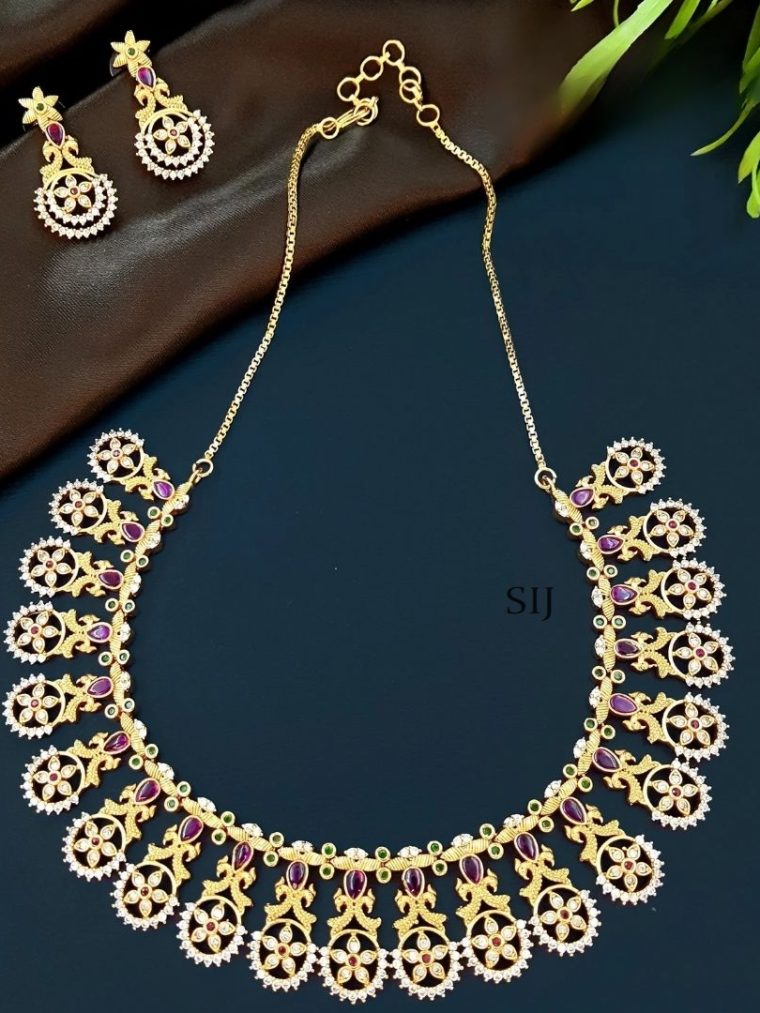 Matte Kasu Flower AD Necklace