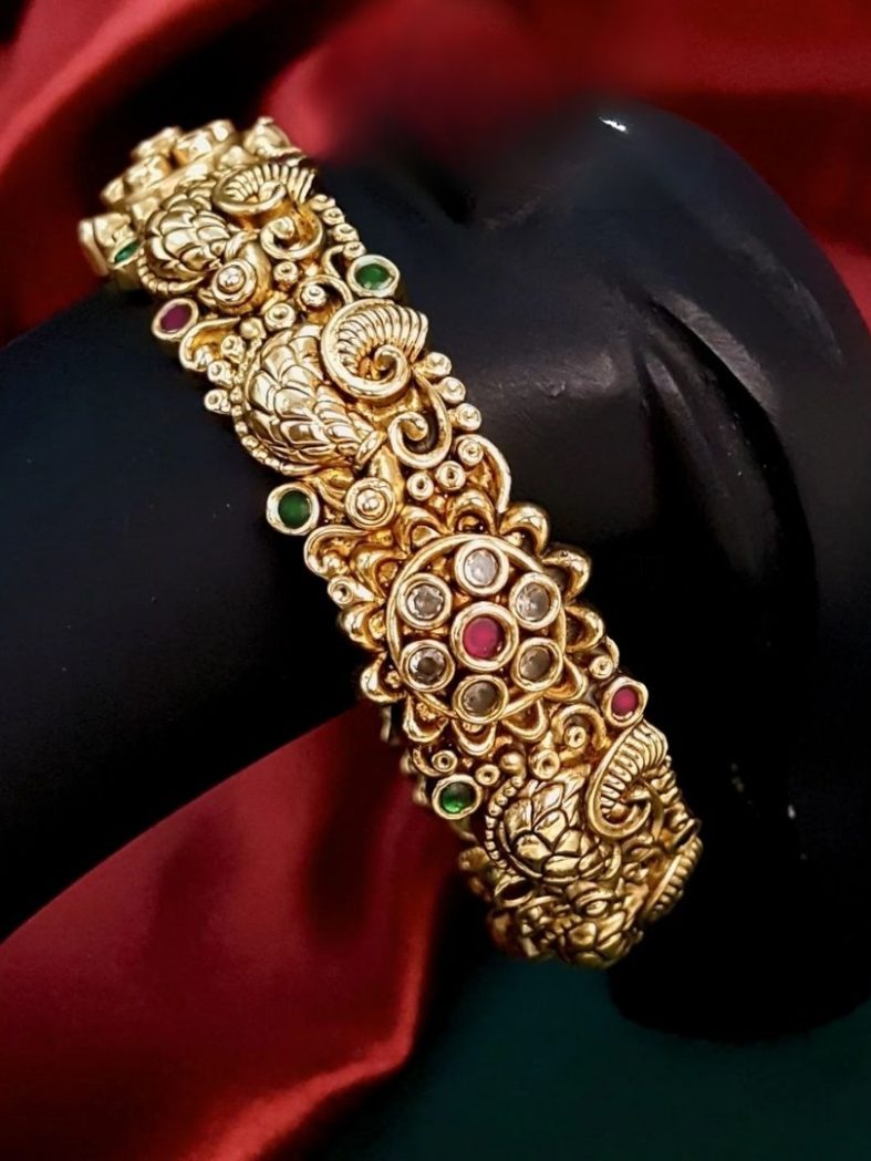 Temple Design Gold Plated Bangles