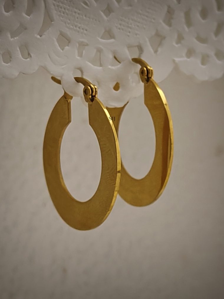 One Gram Gold Round Shape Plain Earrings