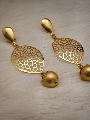 Gold Plated Peculiar Design Contemporary Earrings