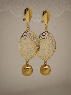 Gold Plated Peculiar Design Contemporary Earrings