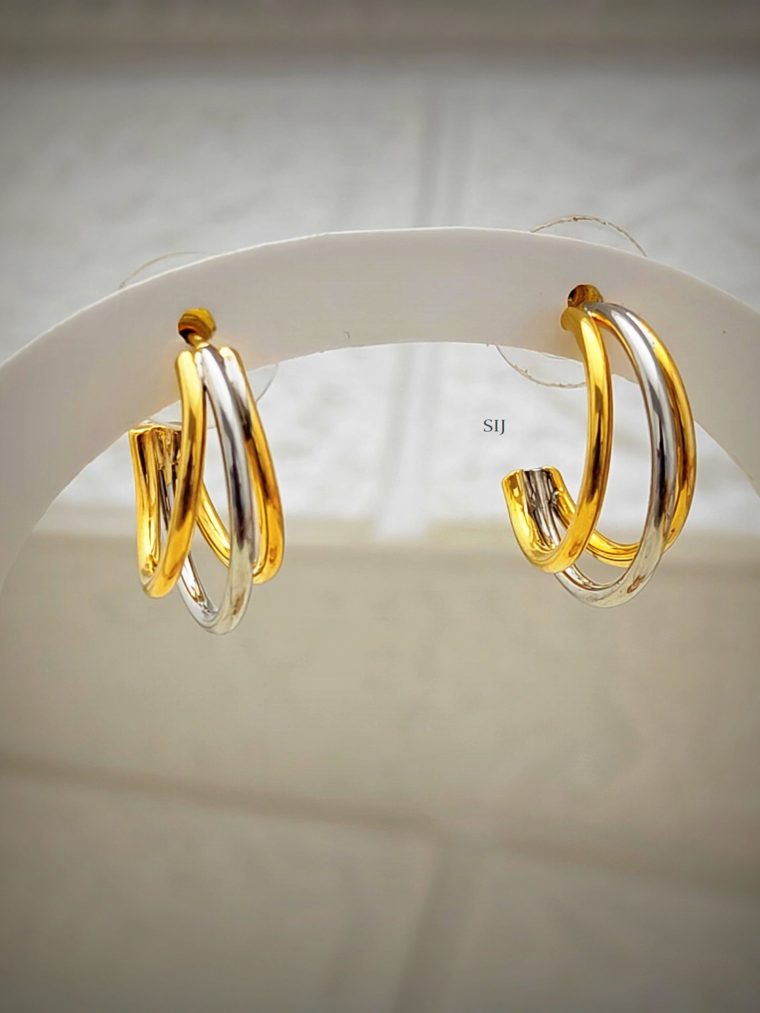 Gold and Silver Tone Hoop Earrings